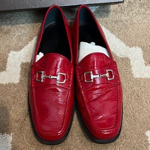 Gucci Patent Leather Horsebit Loafer
Red size 39